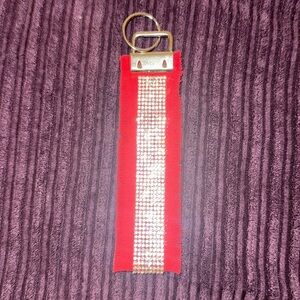 Frayed Rhinestone Wristlet Keychain